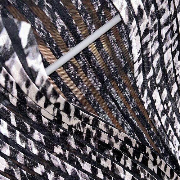 Chico’s Venetian Style Animal Print Zip Blazer Jacket Sz 1 - Picture 7 of 10